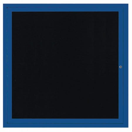 Aarco Enclosed Letter Board Directory w/ Powder Coated Blue Aluminum Frame, 36''Hx36''W, 1 Door ADC3636B