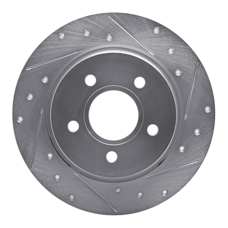 Dynamic Friction Co DFC Brake Rotor - Drilled and Slotted - Silver 631-54066R