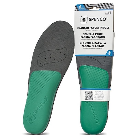 Spenco Insole, Green and Black, Size Men 7-13, PR 92363