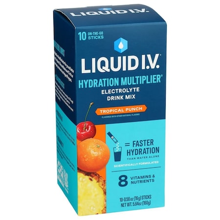 Liquid I.V. Hydration Multiplier Tropical Punch Electrolyte Drink Mix, 5.65 Ounce LVM1014