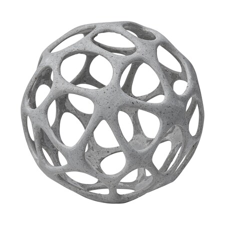Homeroots Light Gray Metal Hollow Orb Sculpture 392470