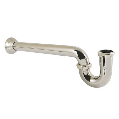 Kingston Brass 1-1/4, or 1-1/2 x 1-1/2 in. P-Trap with Bell Flange, 19 in. Length, 18 Gauge, Polished Nickel CC5246