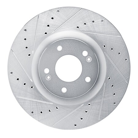 Dynamic Friction Co DFC Brake Rotor - Drilled and Slotted - Silver 631-21046L