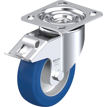 Blickle Swivel Plate Caster, PU, 5", Brake LK-ALBS 125K-14-FI