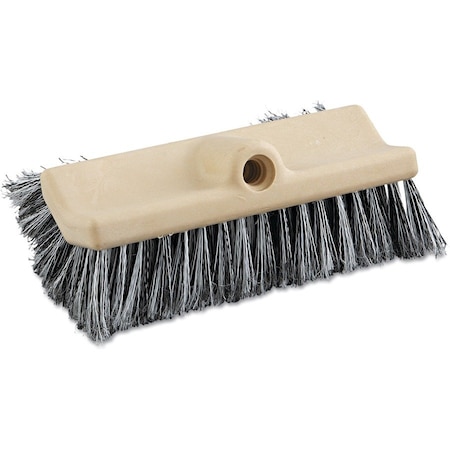 Boardwalk Dual-Surface Vehicle Brush, Black Polypropylene Bristles, 10" Brush, Brown Plastic Handle BWK8420