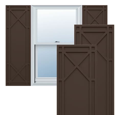 Ekena Millwork True Fit PVC Bungalow Fixed Mount Shutters, Raisin Brown, 12W x 78H, PR TFP001BG12X078TB
