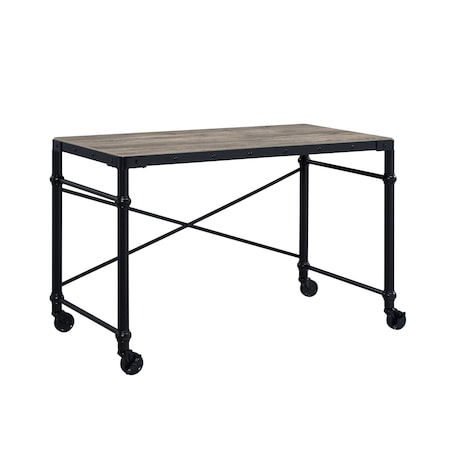 Homeroots 47" Brown and Black Writing Desk 491527