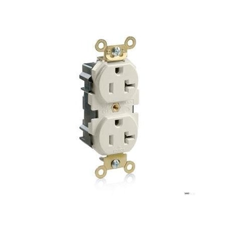 Leviton Straight Blade Receptacle, 5-20R, 20 A, 125V AC, Flush Mount, Self-Grounded M5362-T