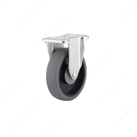 Richelieu Industrial Gray Thermoplastic Rubber Caster, Fixed, with Plate, Gray F27276