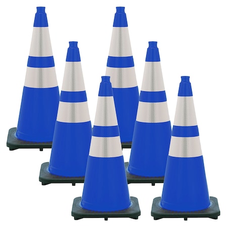 Mr. Chain 28" Traffic Blue Reflective Traffic Cones (6-Pack) 97578-6