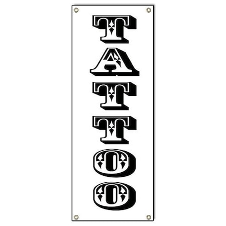 Signmission Tattoo Vertical, 18 Inch x 48 Inch, Banner B-Tattoo Vertical