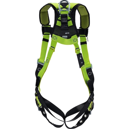 Miller Industrial Comfort Full-Body Harness w/5 Points of Adjustment, Steel D-Rings, Tongue Buckles Leg and H5IC311003