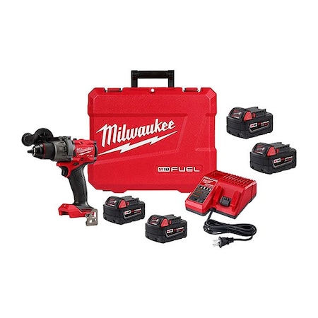Milwaukee Tool M18 FUEL Drill Kit + M18 RDL XC5.0 2PK 2904-22, 48-11-1852