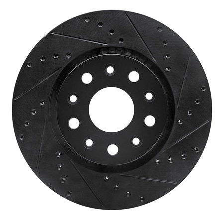 Dynamic Friction Co DFC Brake Rotor - Drilled and Slotted - Black 633-40038R