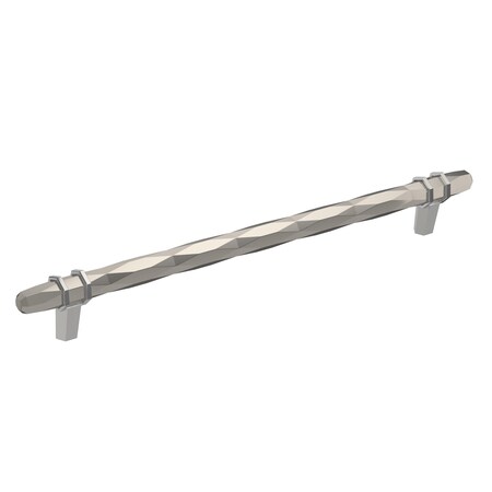 Amerock London 10-1/16 in 256 mm Center-to-Center Satin Nickel/Polished Chrome Cabinet Pull BP36664G1026