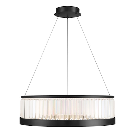 Euf Empra, Chandelier, 30", Matte Black, Clear Crystal 49352-023
