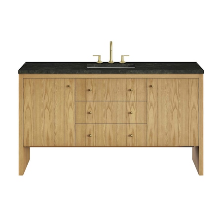 James Martin Vanities Hudson 60" Single Vanity, Light Natural Oak, w/ 3 CM Phantome Eclos Top 435-V60S-LNO-3PHT