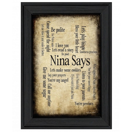 Homeroots Nina Says 2 Black Framed Print Wall Art 407473