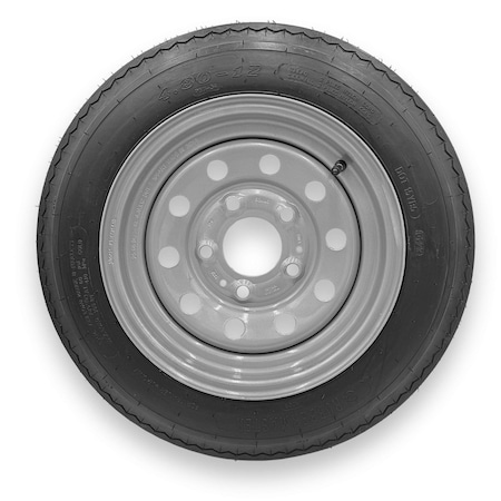 Rubbermaster - Steel Master 4.80-12 4 Ply 5 On 4.5 Bolt, Silver Wheel Assemblies 599405SIL
