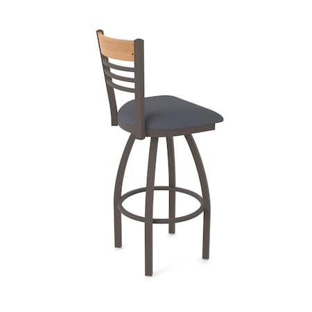 Holland Bar Stool Co Eleanor 36in Swivel Extra Tall Bar Stool with Bronze Finish, Medium Back and Canter Storm Seat 880