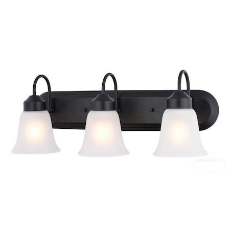 Boston Harbor VANITY LIGHT 3LT MBLK/FWG 24IN OG24016