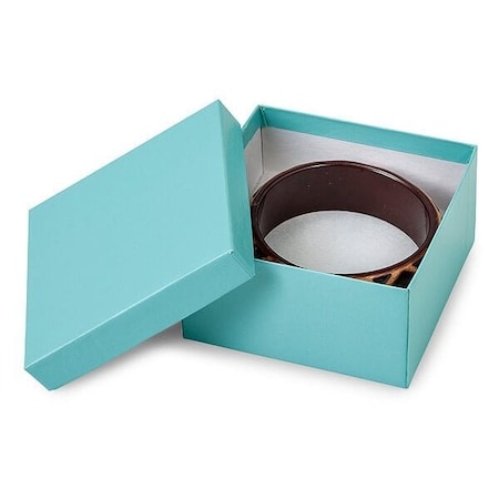 Nashville Wraps Aqua Blue Jewelry Gift Boxes, 3.5x3.5x2, Fiber Fill, 100PK 21AQ