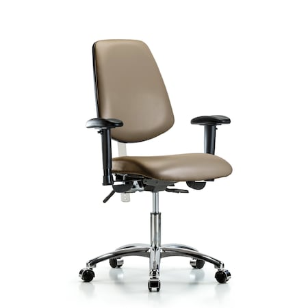 Blue Ridge Ergonomics Vinyl Clean Room Chair, Adjustable Arms BR-NCR-VDHCH-MB-CR-T0-A1-CC-8809