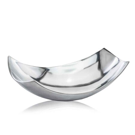 Homeroots 5" Silver Buffed Aluminum Decorative Bowl 354615