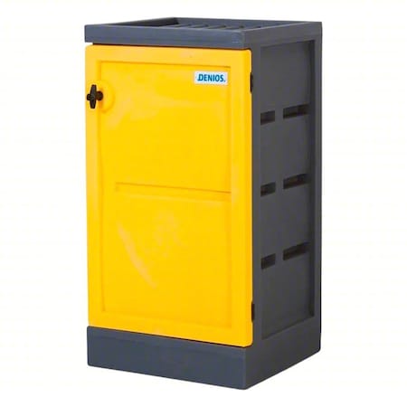 Denios Corrosives Safety Storage Cabinet, 10 gal, 2 Shelves, Polyethylene, 25 1/4 in W x 44 1/2 in H x K22-0620