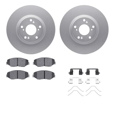 Dynamic Friction Co DFC GEOSPEC Coated Rotors with 5000 Brake Pads - Ceramic and Hardware 4512-59162