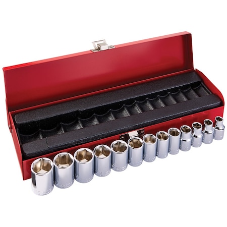 Klein Tools 3/8-Inch Drive Socket Wrench Set, Metric, 13-Piece 65506