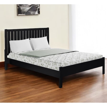 Homeroots Black Solid Wood King Bed Frame 523621