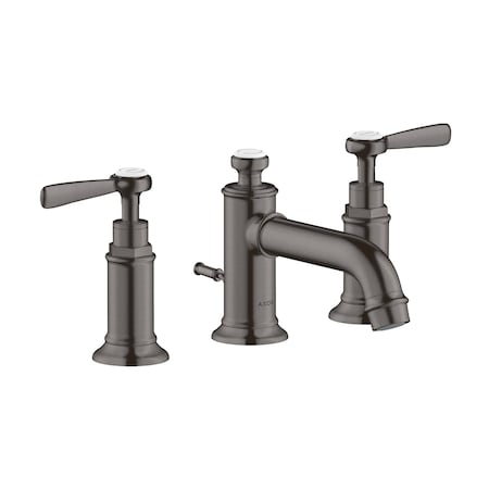 Axor Montreux Widespread Faucet 30 with Lever Handles and Pop-Up Drain, 1.2 GPM in Brushed Black Chrome 16535341