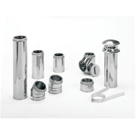 First Floor Designs 8 in. x 60 in. Duratech Factory-Built Chimney Length, 430-alloy Inner Line, Galvalume Outer Wall FI2215406