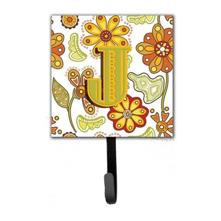 Carolines Treasures Letter J Floral Mustard And Green Leash and Key Holder CJ2003-JSH4