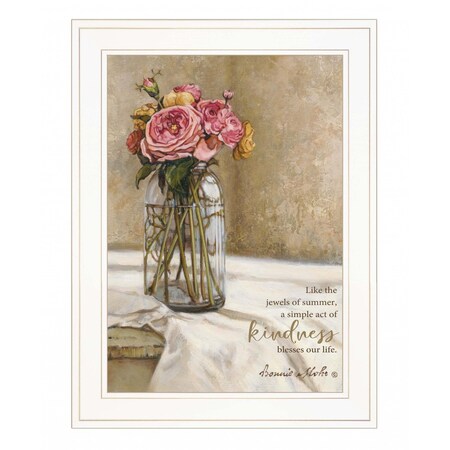 Homeroots Jewels of Summer 1 White Framed Print Wall Art 407607