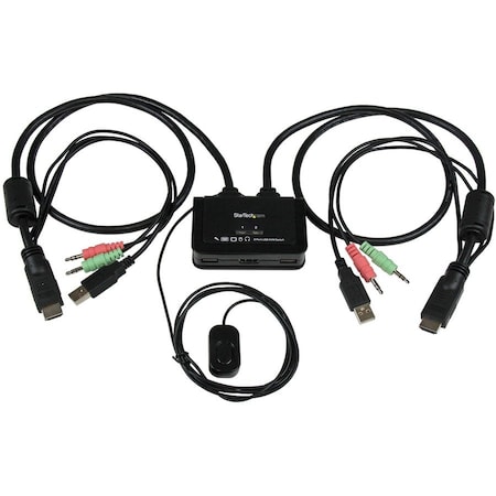 Startech.Com 2 Port USB HDMI Cable KVM Switch with Audio and Remote Switch? USB Powered SV211HDUA