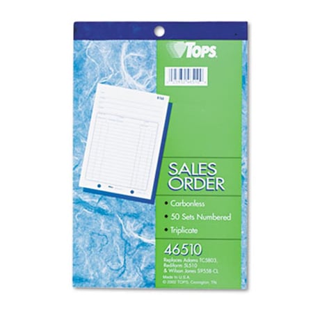 Tops Sales Order Book 5.56 x 7.94 ThreePart Carbonless 50 SetsBook 46510