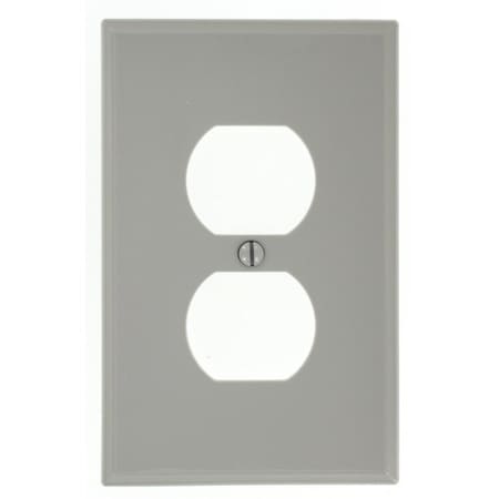 Leviton Receptacle Wallplate, Midway Size, Gang 1, Gray PJ8-GY