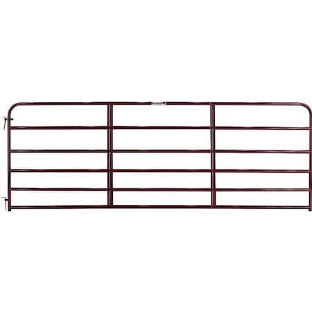 Tarter Tube Gate, 8 ft W Gate, 50 in H Gate, Steel Frame, Red 6ER8