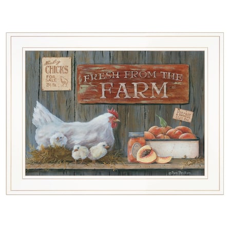 Homeroots Fresh from the Farm 2 White Framed Print Wall Art 406786