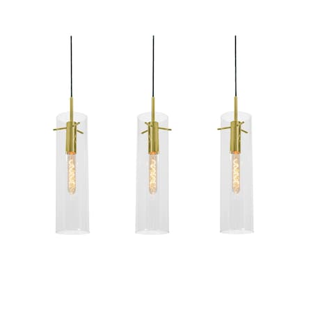Afx Vista 3-Light Linear Pendant, 60W, Satin Nickel VSAP05MBLBLNR3