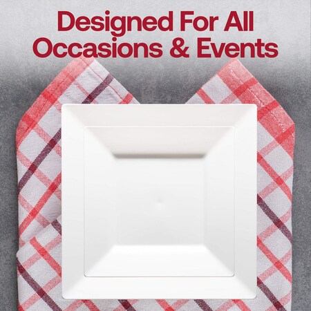Smarty Had A Party 6.5" White Square Plastic Cake Plates, 120PK 6916-CASE