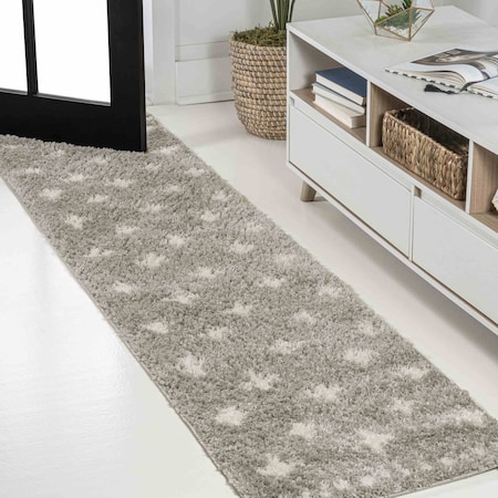 Jonathan Y Cristo Berber Geometric Shag Gray/Ivory 2 ft. x 8 ft. Runner Rug MOH403B-28
