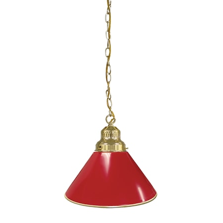 Holland Bar Stool Co Red Pendant Light, Brass Fixture BL1BRRed