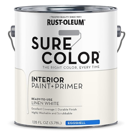 Sure Color Gal Rust-Oleum Linen White Interior Paint + Primer, Eggshell 380220