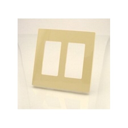 Leviton Decora Wallplate, Screwless, Standard Size, Gang 2, Ivory 80309-SI