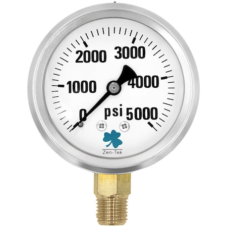 Zenport Glycerin Liquid Filled Pressure Gauge, 5000 PSI LPG5000