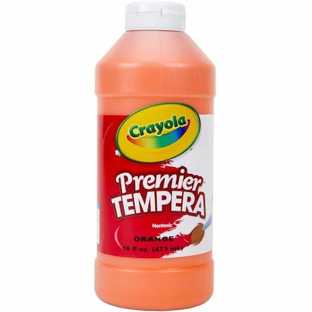 Crayola Premier Tempera Paint, 16 oz, Orange, 3PK 54-1216-036
