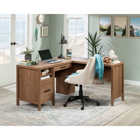Sauder L Desk, 58.425 in D X 29.921 in H, 58.465 in W X Engineered wood 447303